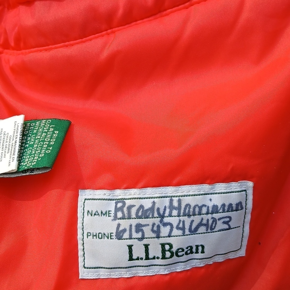 LL Bean Kids TEK Jacket Size M(10-12) Gray Hooded Lined - Picture 11 of 12